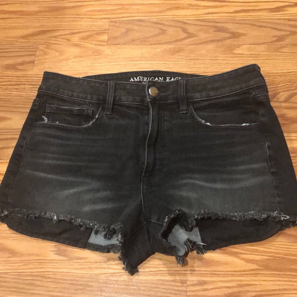 Black high-rise shorts